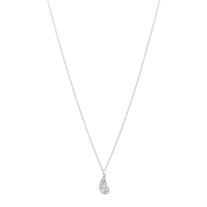 Tiffany Platinum Diamond 6mm Elsa Peretti Teardrop Pendant Necklace 1 of 5