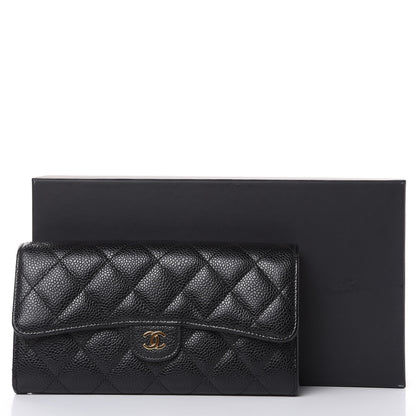 Chanel Caviar Quilted Large Gusset Flap Wallet Black 11 of 11