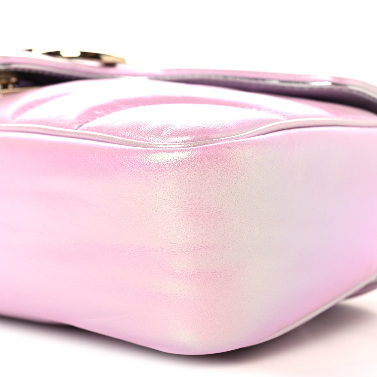 Iridescent Nappa Chevron Matelasse Small GG Marmont Shoulder Bag Iridescent Escape Pink