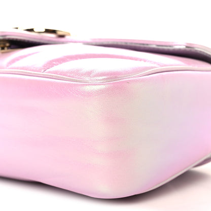 Gucci Iridescent Nappa Chevron Matelasse Small GG Marmont Shoulder Bag Iridescent Escape Pink 10 of 11
