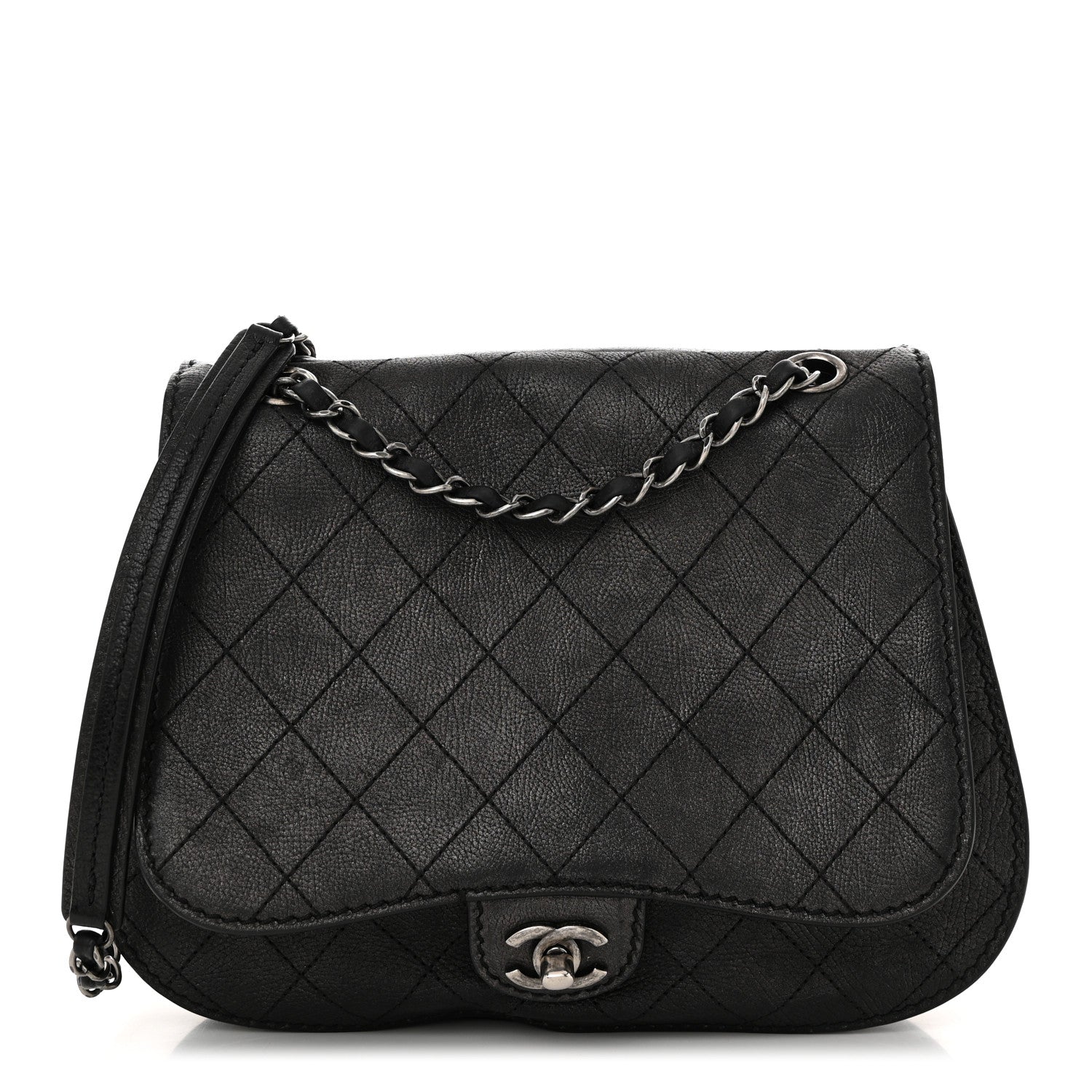 Chanel Calfskin Coco Twin Large Flap Black 1 of 12