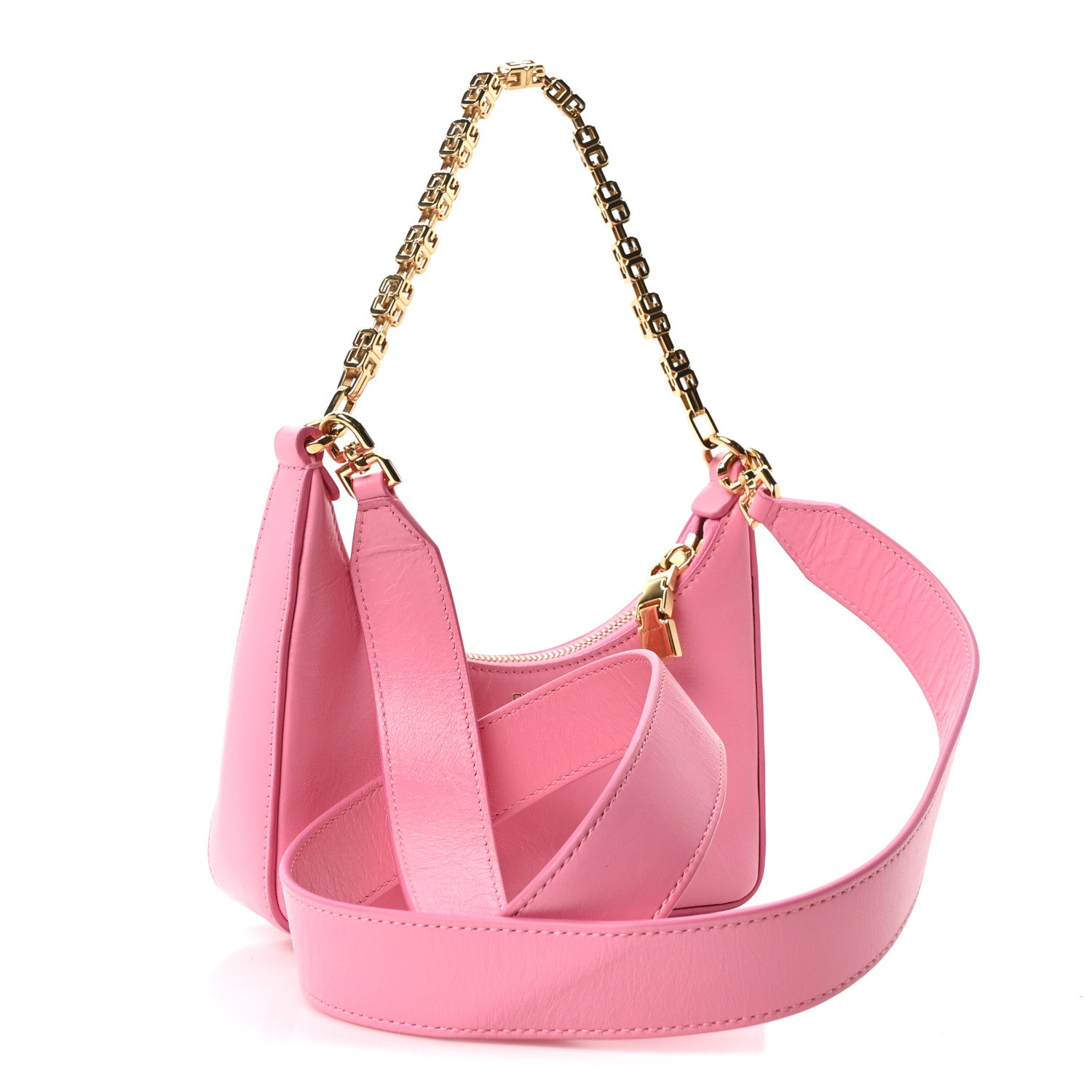 Givenchy Smooth Calfskin Mini Moon Cut Out Shoulder Bag Bright Pink 3 of 10