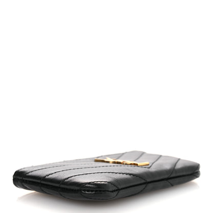 Saint Laurent Calfskin Matelasse Monogram Key Pouch Black 5 of 10