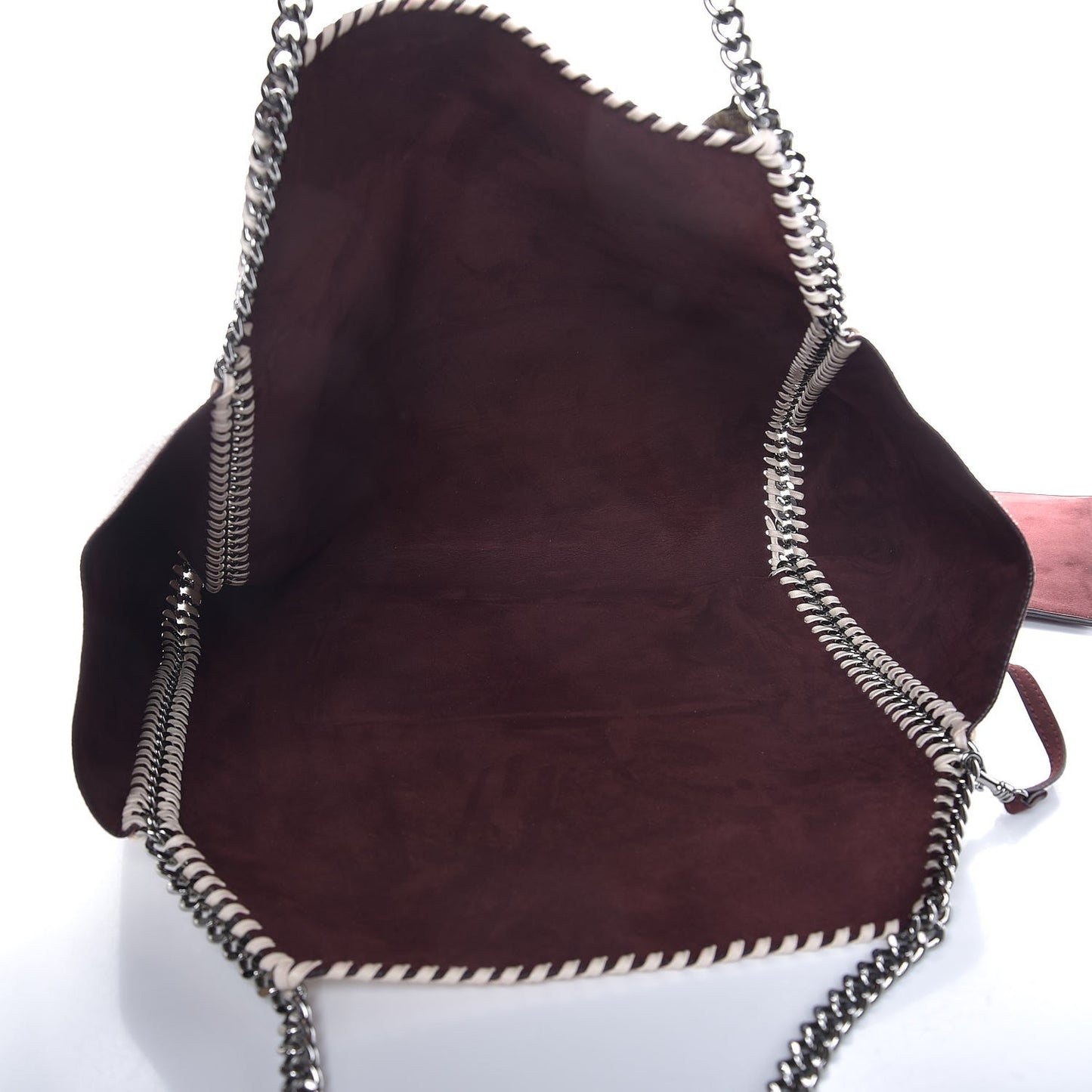 Iridescent Shaggy Deer Falabella Reversible Tote White