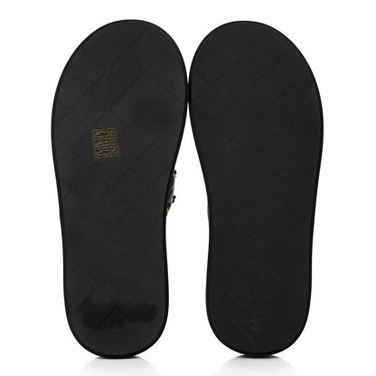 Chanel Lambskin Quilted Padded Charms Thong Sandals 37.5 Black 5 of 8