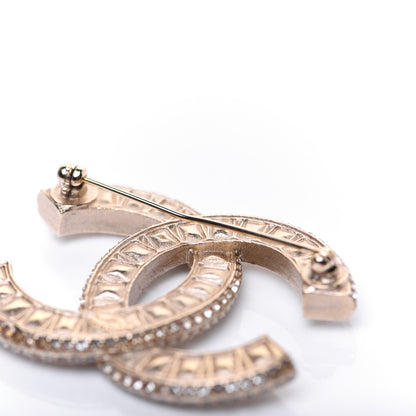 Chanel Baguette Crystal CC Brooch Gold 3 of 8