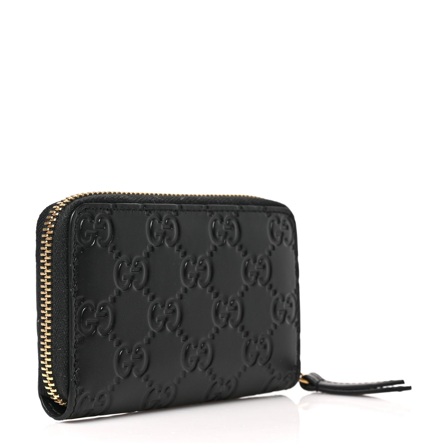 Guccissima Zip Around Card Case Black