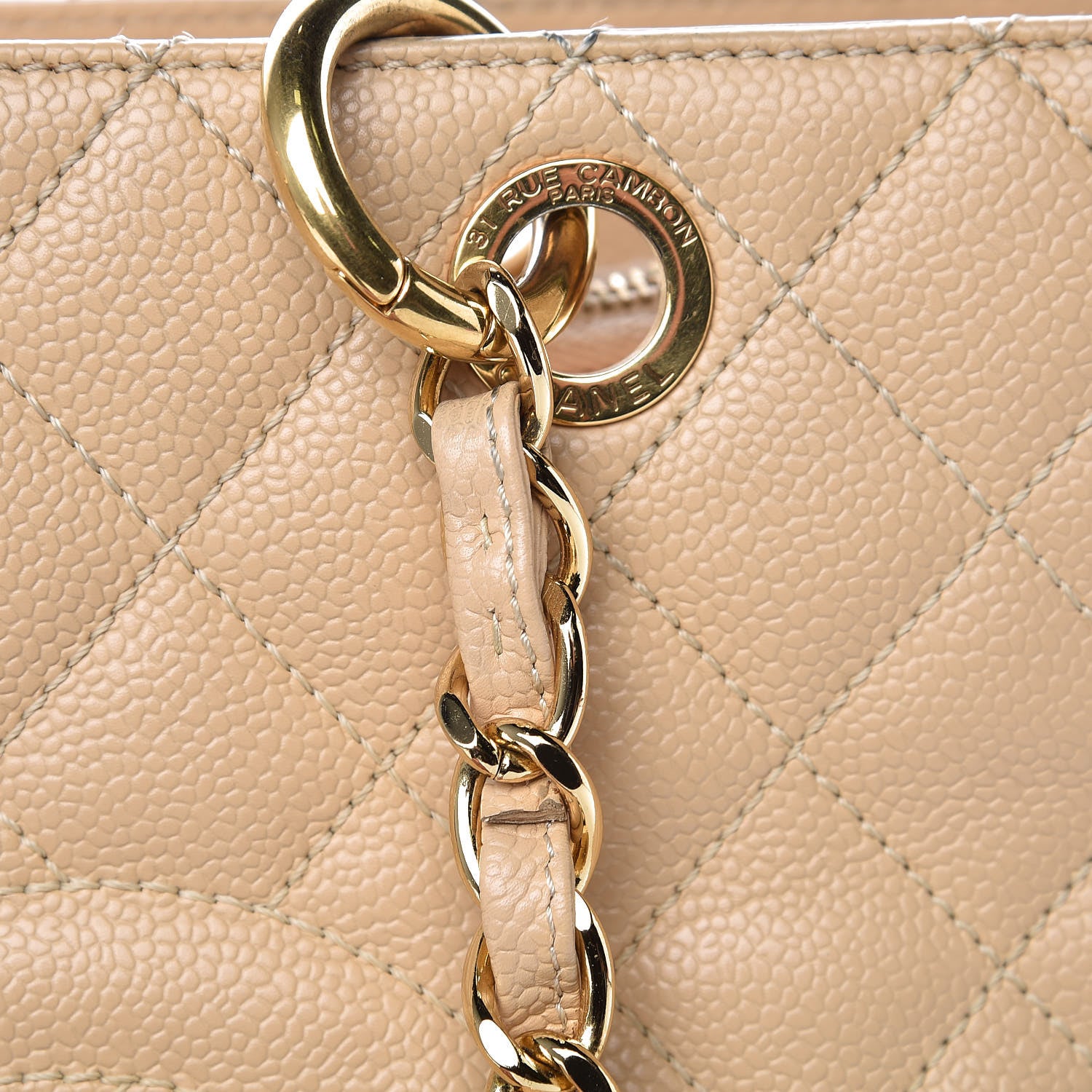 Chanel Caviar Quilted Grand Shopping Tote GST Beige Clair 8 of 15