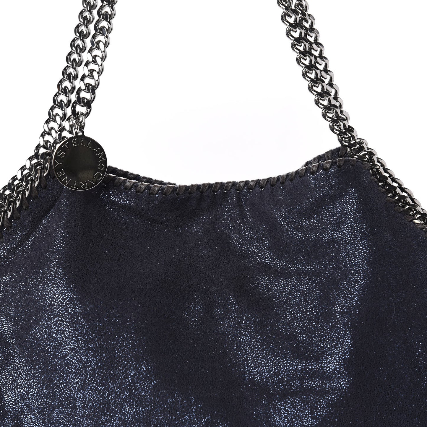 Metallic Shaggy Deer Small Falabella Tote Navy