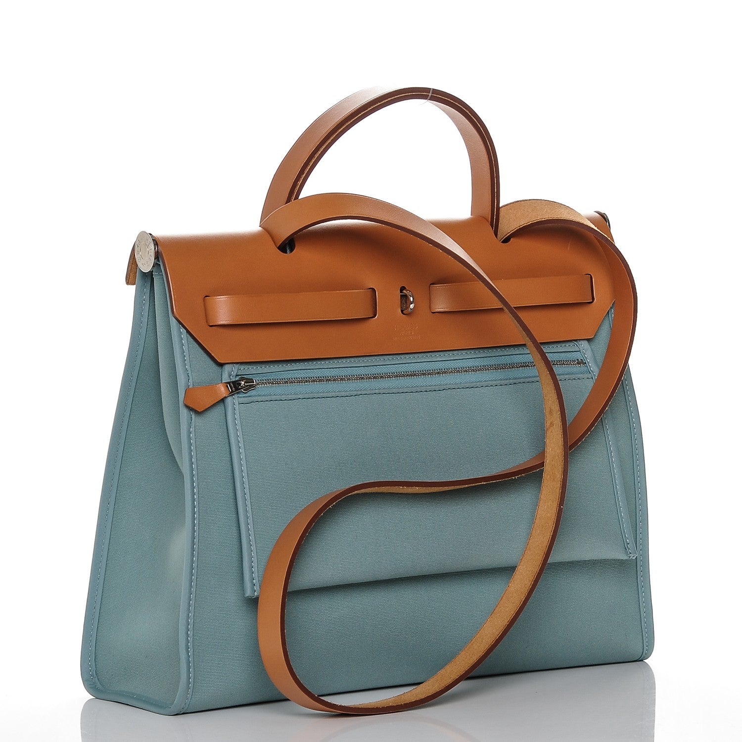 Hermes Toile Officier Barenia Herbag Zip PM 31 Ciel Natural 3 of 9
