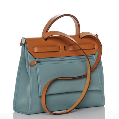 Hermes Toile Officier Barenia Herbag Zip PM 31 Ciel Natural 3 of 9