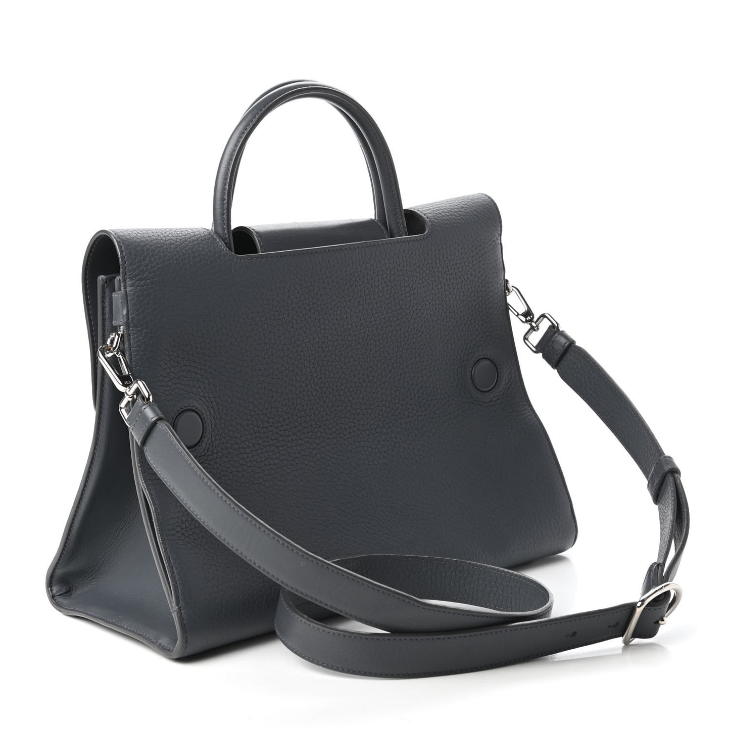 Grained Calfskin Medium Diorever Flap Grey