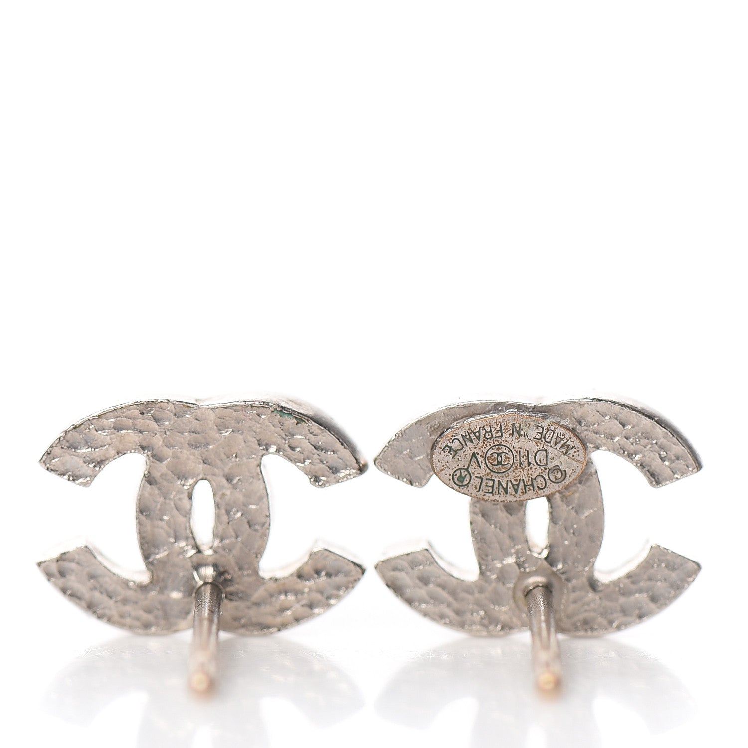 Chanel Crystal Mini Timeless CC Earrings Silver 4 of 4