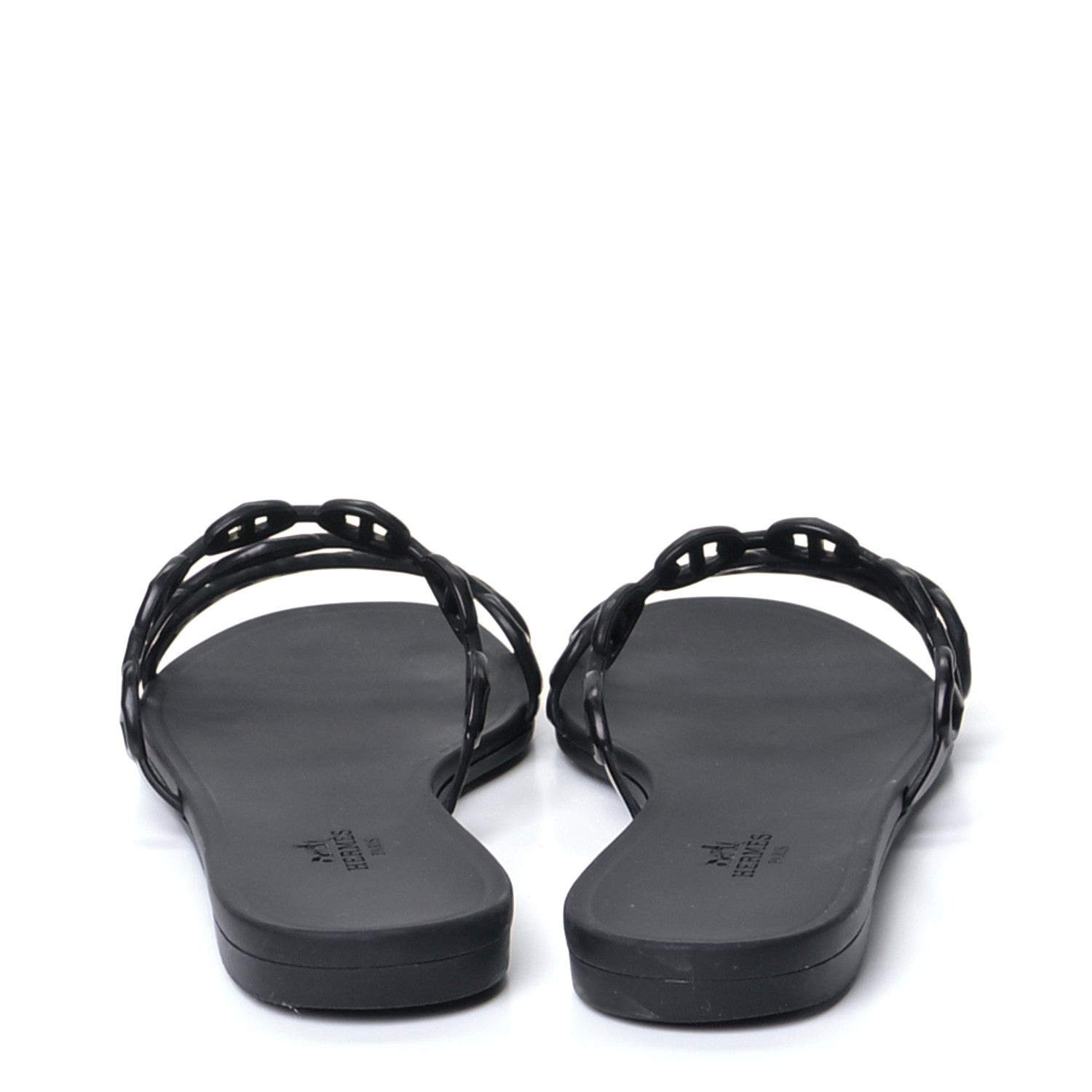 Hermes Rubber Chaine d'Ancre Rivage Sandals 39 Black 6 of 9