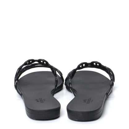Hermes Rubber Chaine d'Ancre Rivage Sandals 39 Black 6 of 9