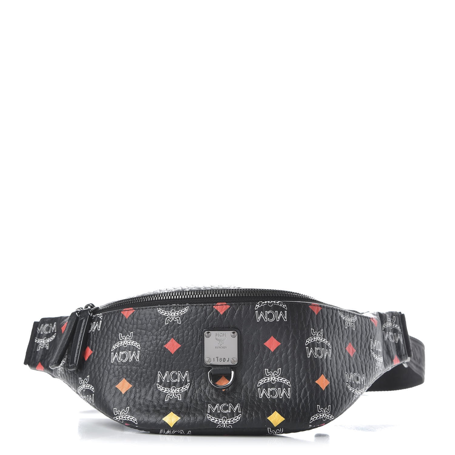 MCM Skyoptic Visetos Small Fursten Belt Bag Diamond Black 1 of 9