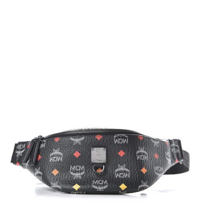MCM Skyoptic Visetos Small Fursten Belt Bag Diamond Black 1 of 9