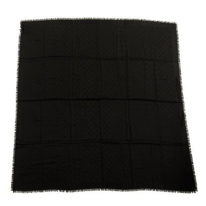 Louis Vuitton Silk Wool Monogram Shawl Black 1 of 3