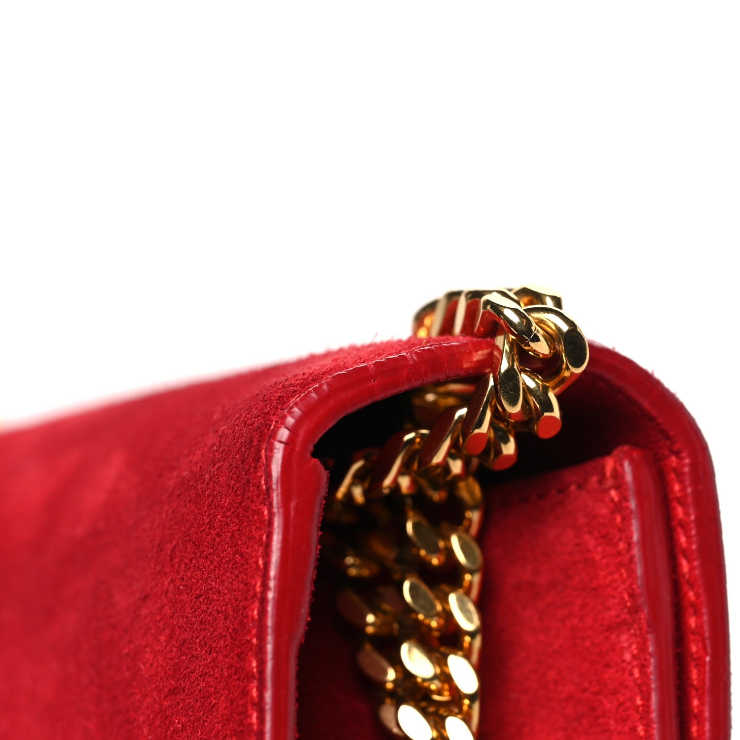 Saint Laurent Suede Small Classic Monogram Kate Tassel Satchel Red 12 of 12