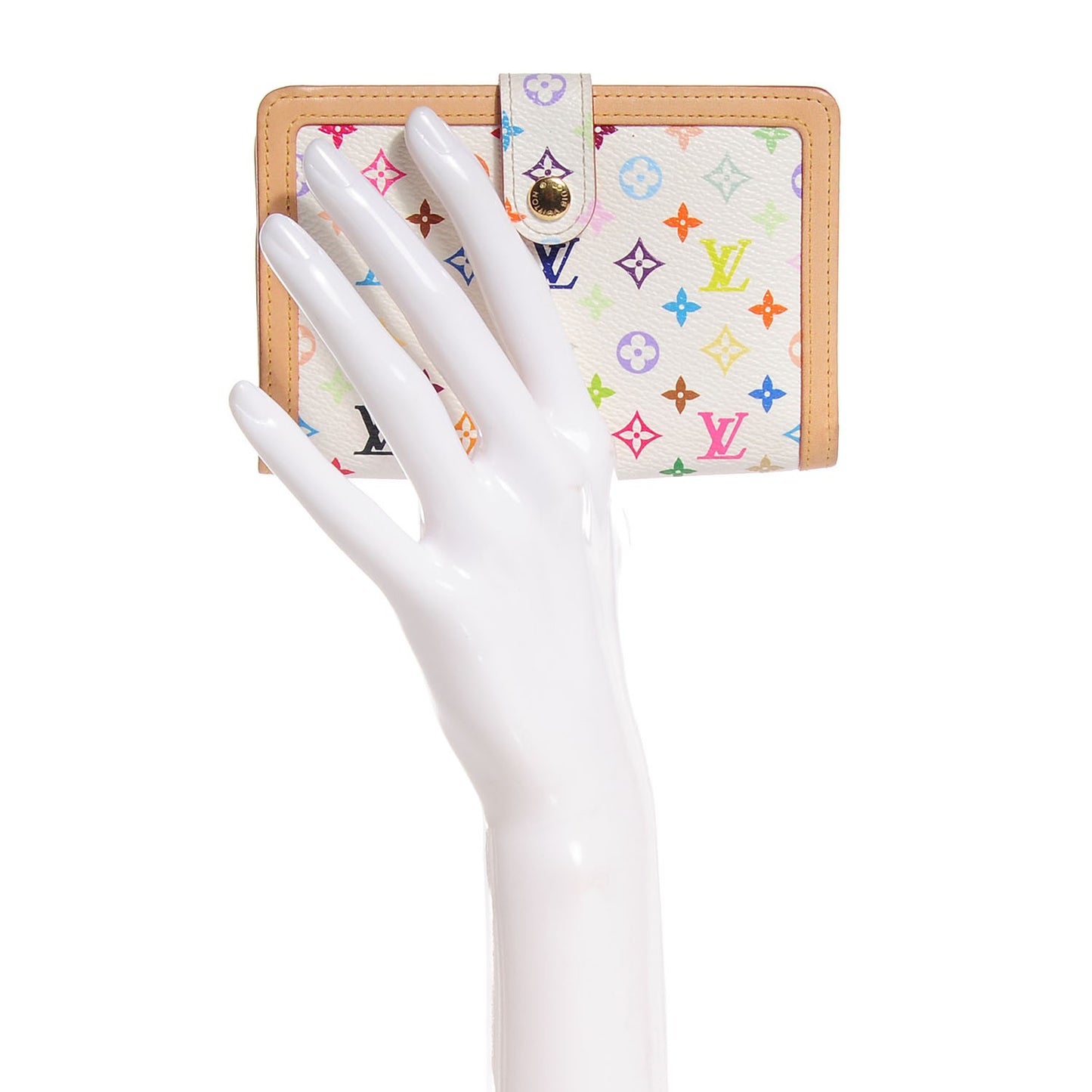 Monogram Multicolor French Purse Wallet White