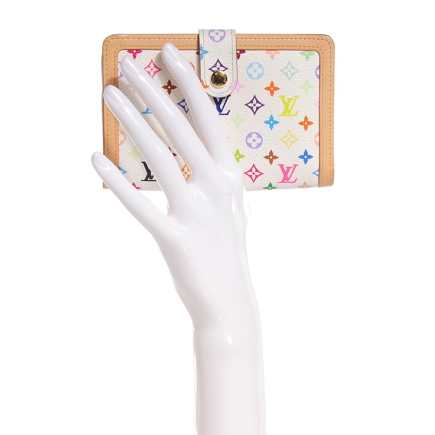 Louis Vuitton Monogram Multicolor French Purse Wallet White 2 of 7