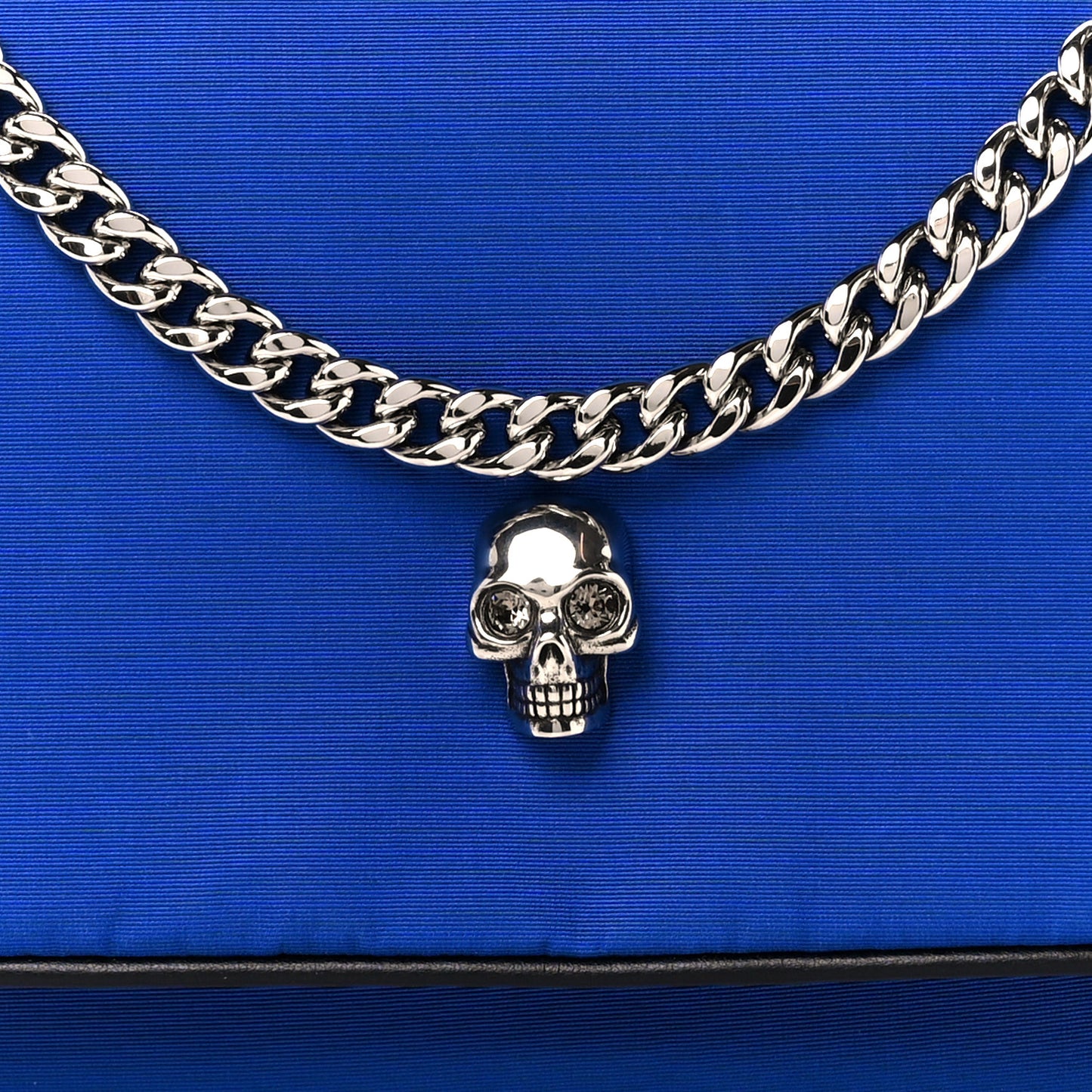 Nylon Skull Camera Crossbody Bag Royal Blue