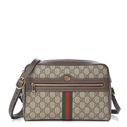 Gucci GG Supreme Monogram Web Small Ophidia Shoulder Bag Brown 1 of 11