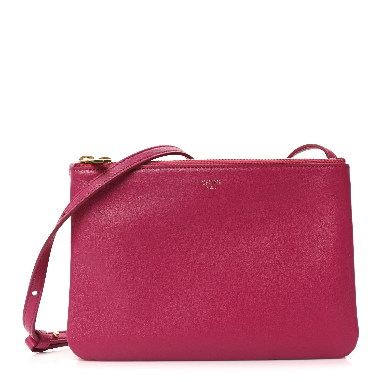 Celine Lambskin Small Trio Crossbody Bag Fuchsia 1 of 10
