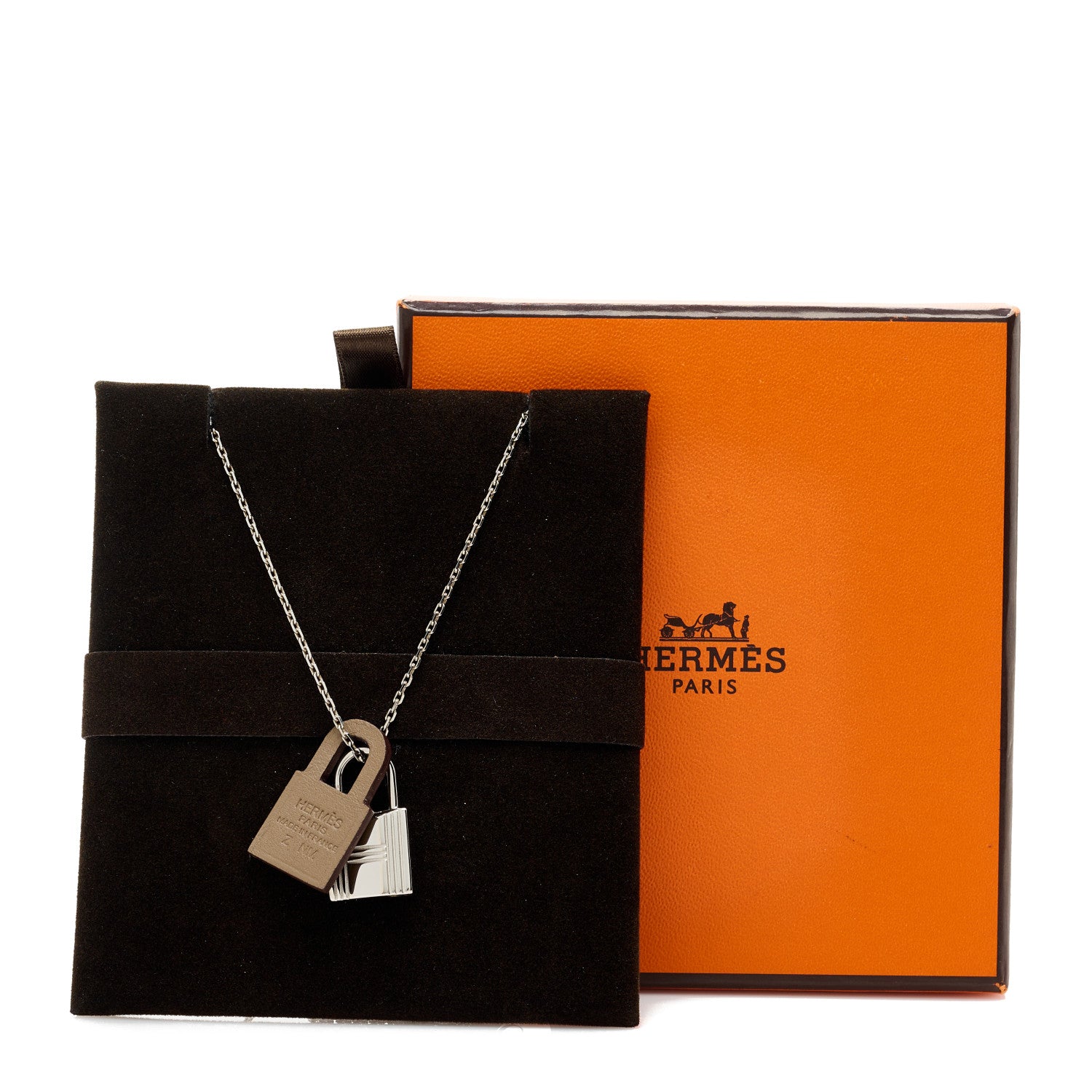 Hermes Swift O'Kelly Pendant Necklace Etoupe 6 of 7