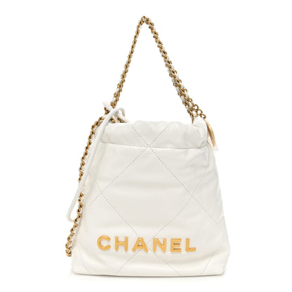 Chanel Shiny Calfskin Quilted Mini Chanel 22 White 1 of 10