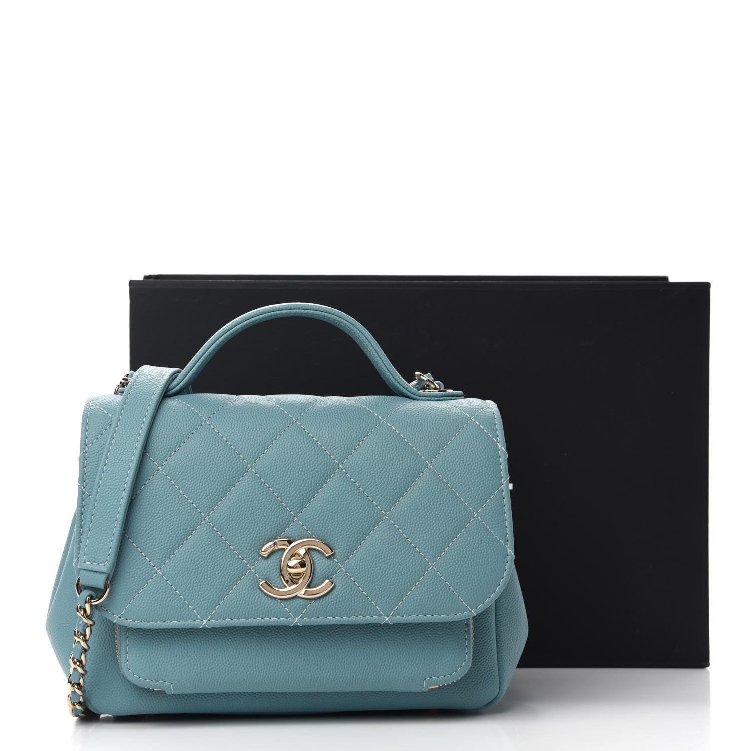 Chanel Caviar Quilted Small Business Affinity Flap Light Blue 12 of 12