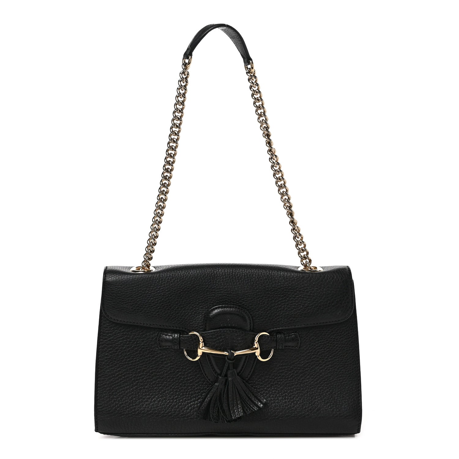 Gucci Cellarius Calfskin Medium Emily Chain Shoulder Bag Black 1 of 9