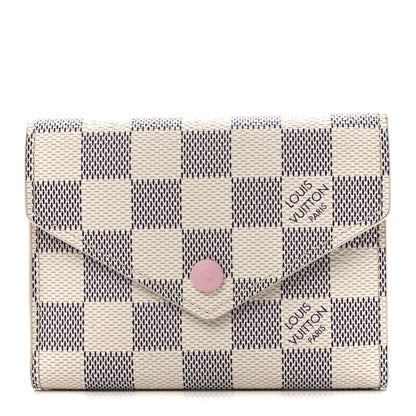Louis Vuitton Damier Azur Victorine Wallet Rose Ballerine 1 of 12