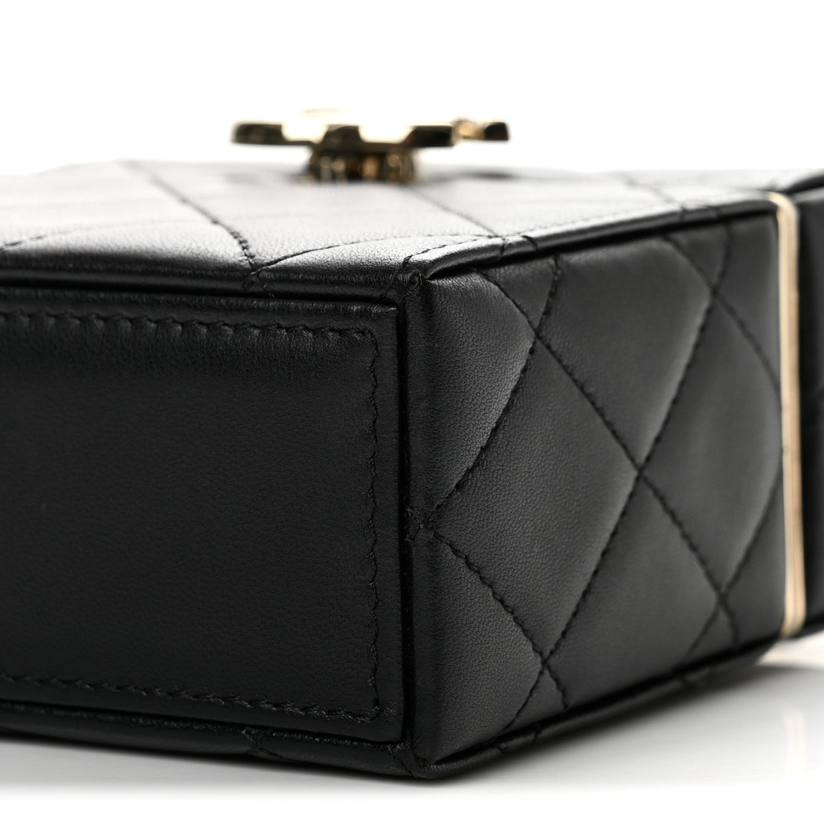 Chanel Lambskin Quilted Small Box With Chain Black 11 of 13