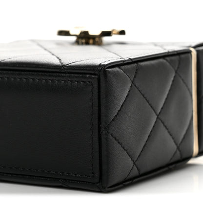 Chanel Lambskin Quilted Small Box With Chain Black 11 of 13