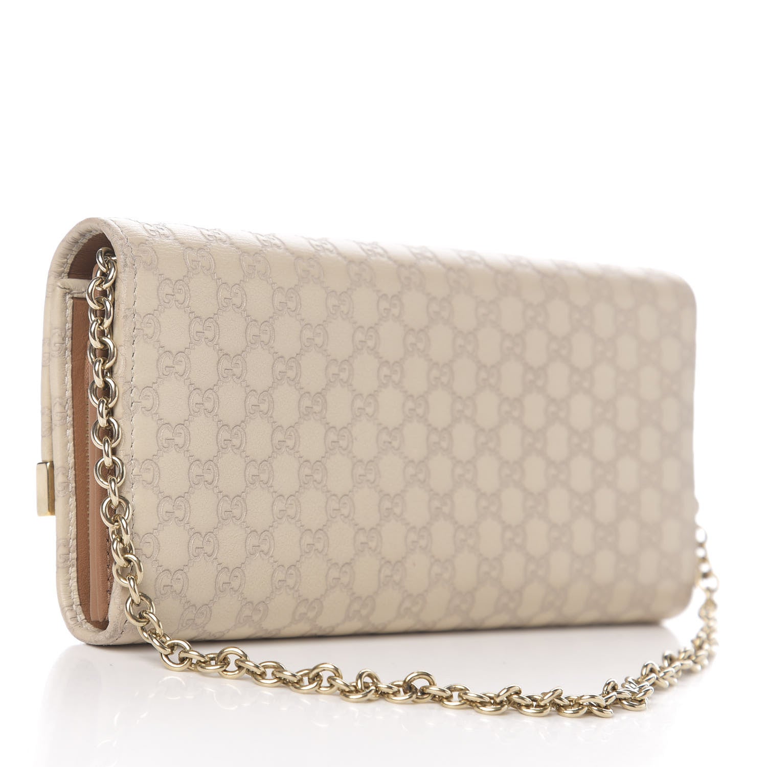 Gucci Soft Microguccissima Dice Chain Wallet Beige 2 of 9