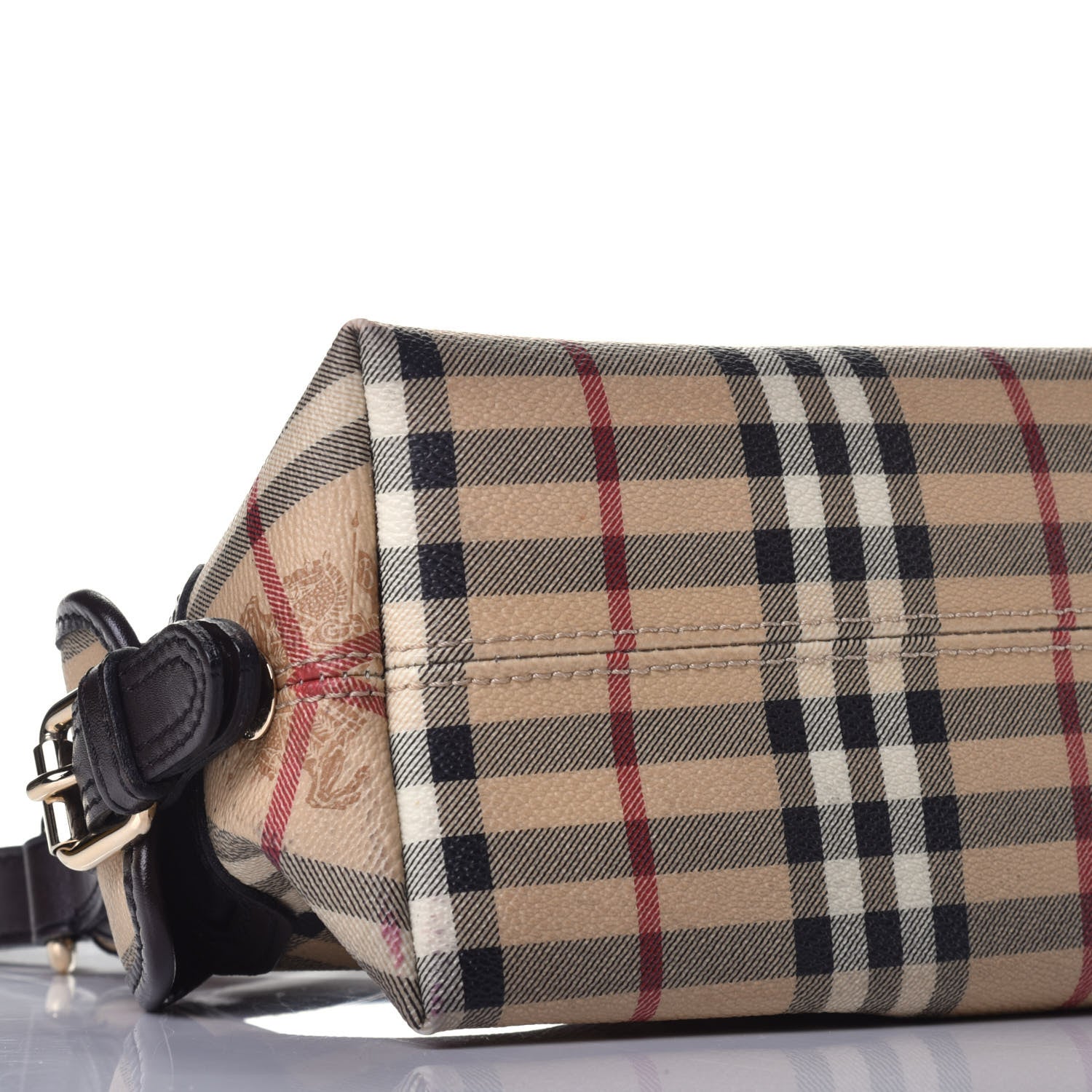 Burberry Haymarket Check Small Shoulder Bag Chocolate 7 of 8