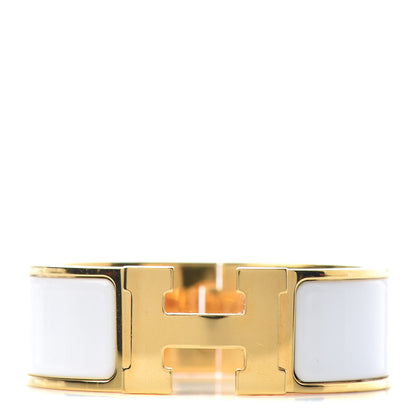 Hermes Enamel Wide Clic Clac H Bracelet PM White 1 of 4
