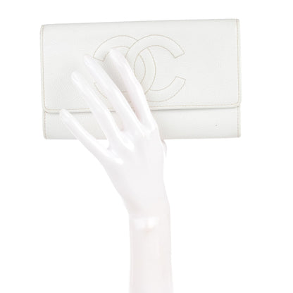 Chanel Caviar Timeless CC Wallet White 6 of 13