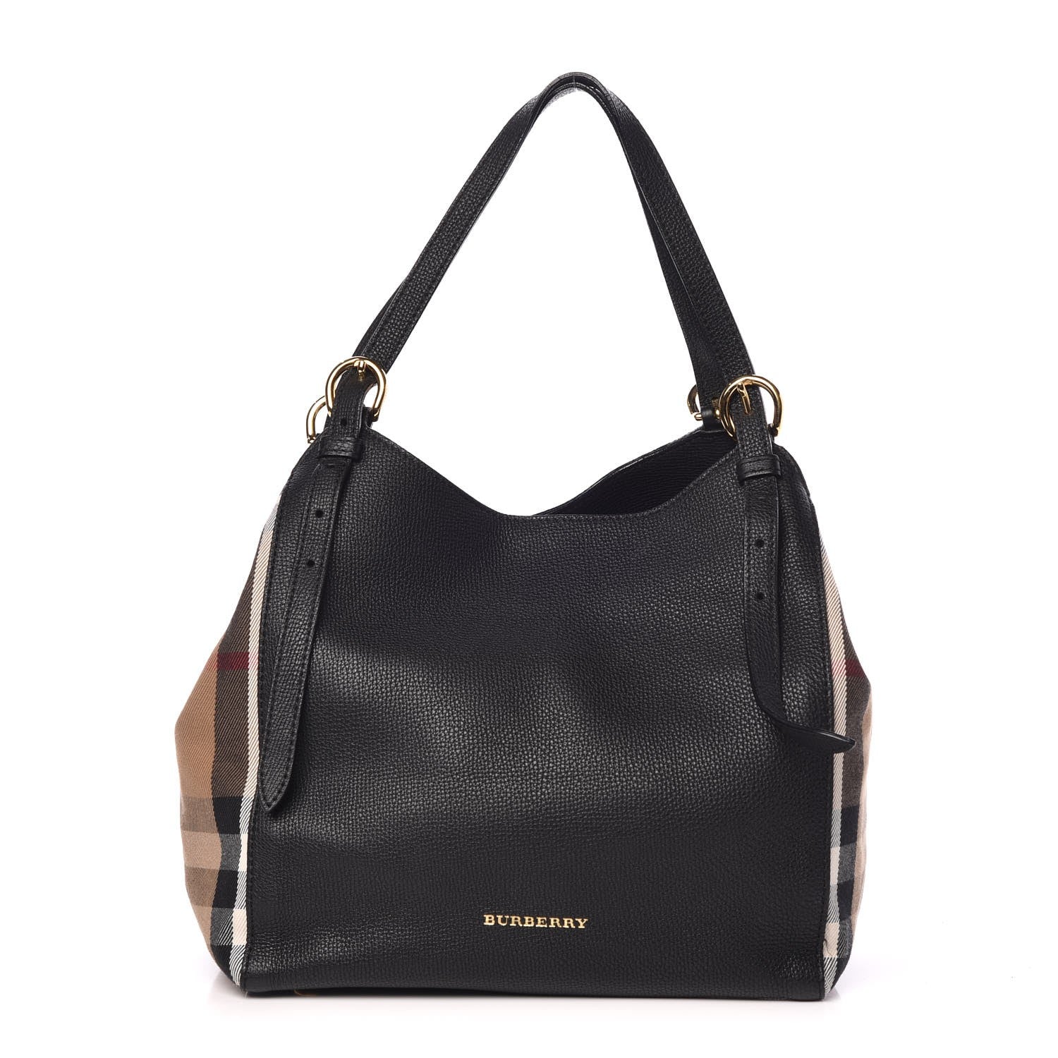 Burberry Grainy Calfskin House Check Small Canterbury Black 1 of 10