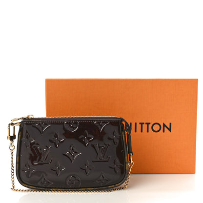Louis Vuitton LOUIS VUITTON Vernis Monogram Mini Pochette Accessories Amarante 9 of 9