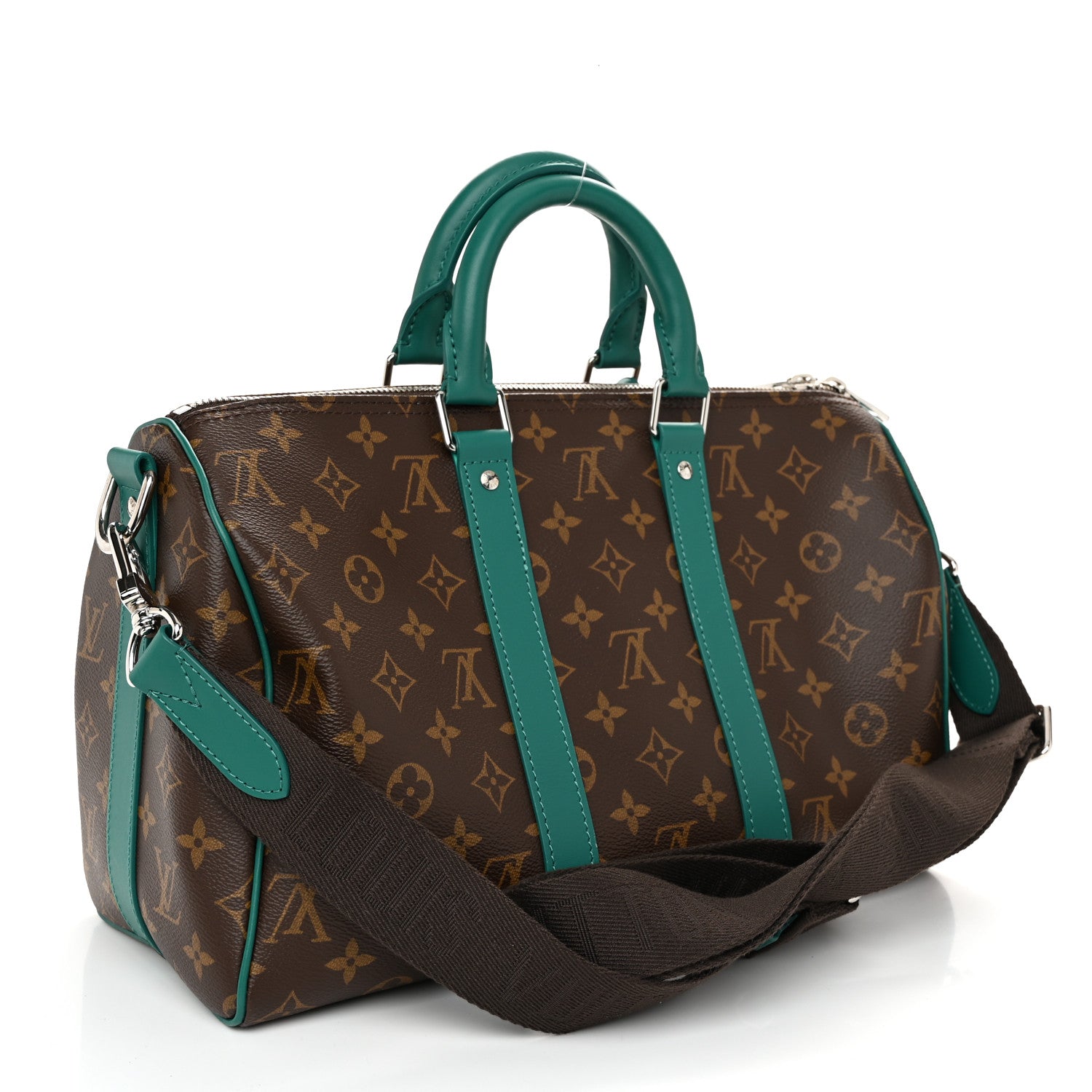 Louis Vuitton Monogram Macassar Keepall Bandouliere 35 Borneo Green 3 of 9