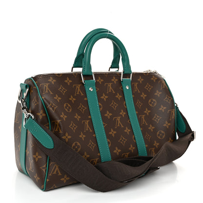 Louis Vuitton Monogram Macassar Keepall Bandouliere 35 Borneo Green 3 of 9