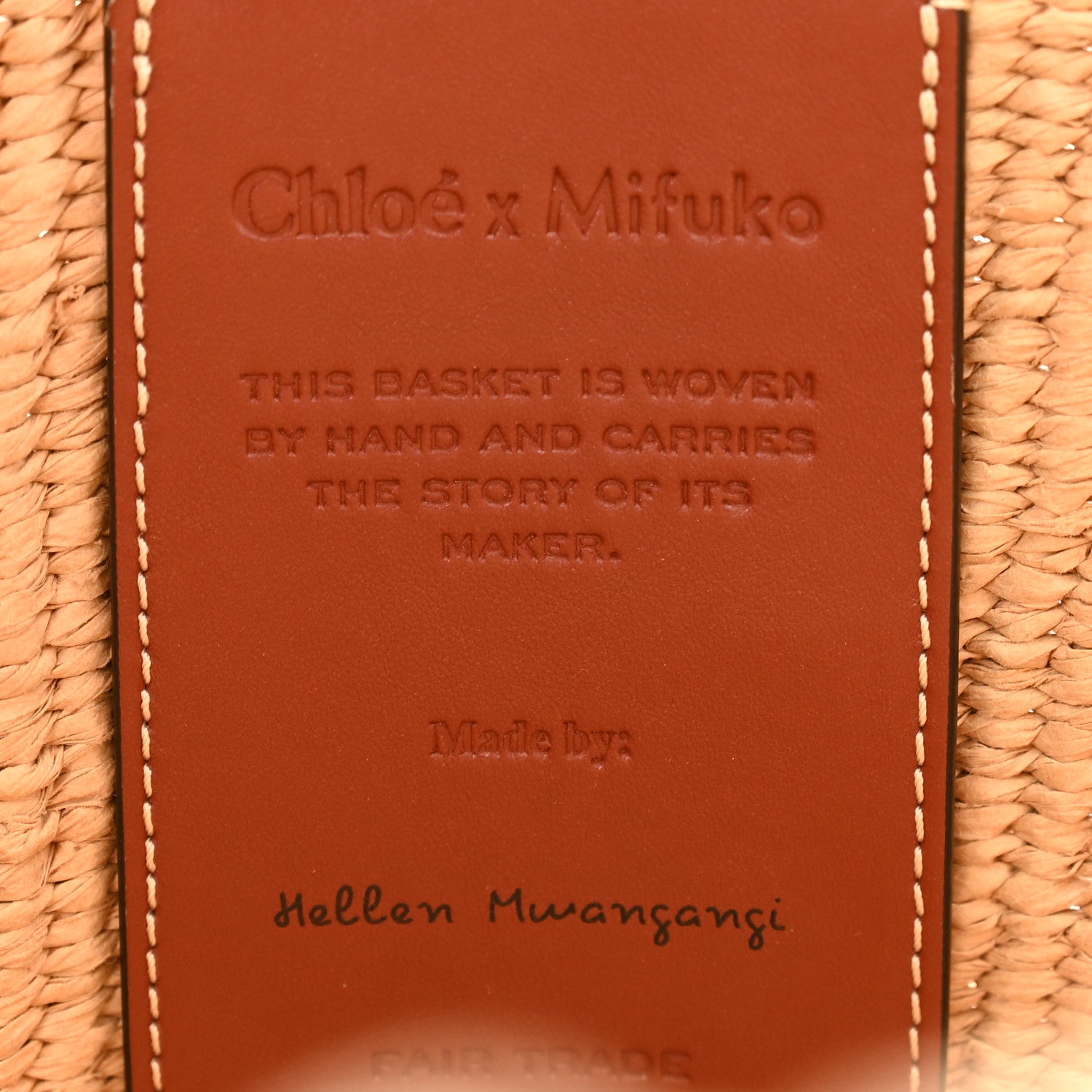 Chloe Raffia Large Woody Tote White 6 of 11