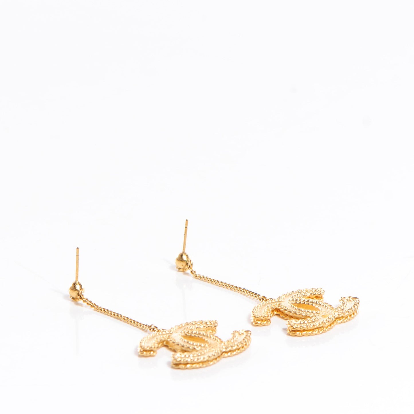 CC Drop Earrings Matte Gold
