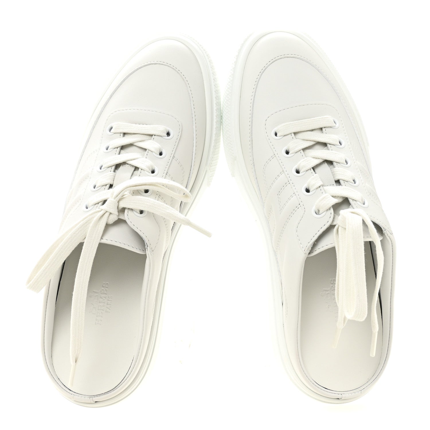 Hermes Calfskin Keep Mule Sneakers 38 White 5 of 10