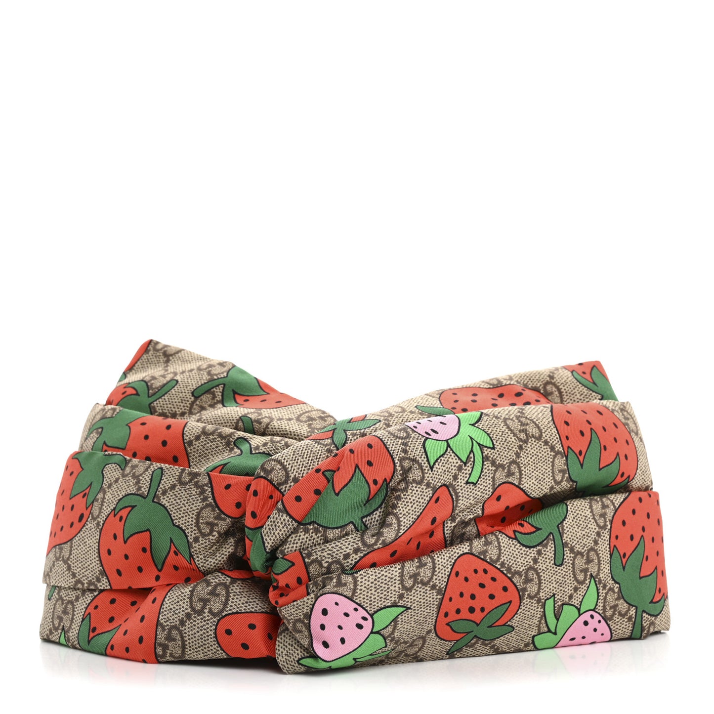 Silk Monogram Strawberry Print Headband M