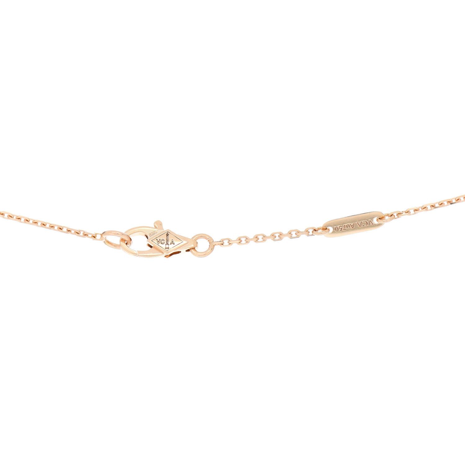 Van Cleef & Arpels 18K Rose Gold Carnelian Sweet Alhambra Pendant Necklace 4 of 5
