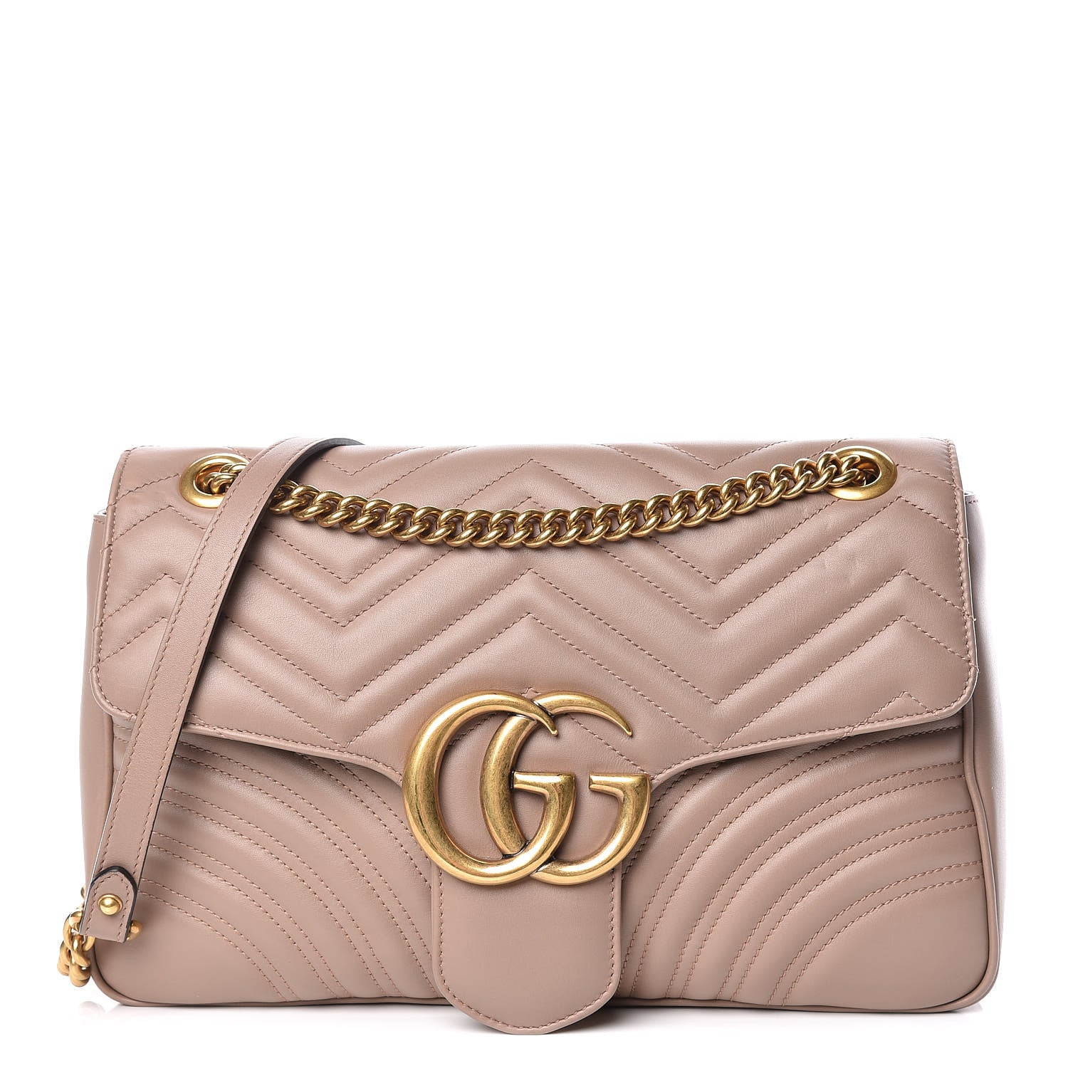 Gucci Calfskin Matelasse Medium GG Marmont Shoulder Bag Porcelain Rose 1 of 10