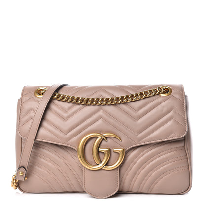 Gucci Calfskin Matelasse Medium GG Marmont Shoulder Bag Porcelain Rose 1 of 10